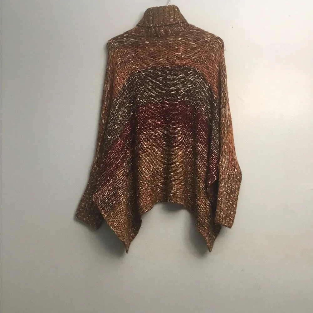 DESIGN LAB Cream and Brown Cowl Neck Sweater with Fuzzy Texture - Picture 8 of 12
